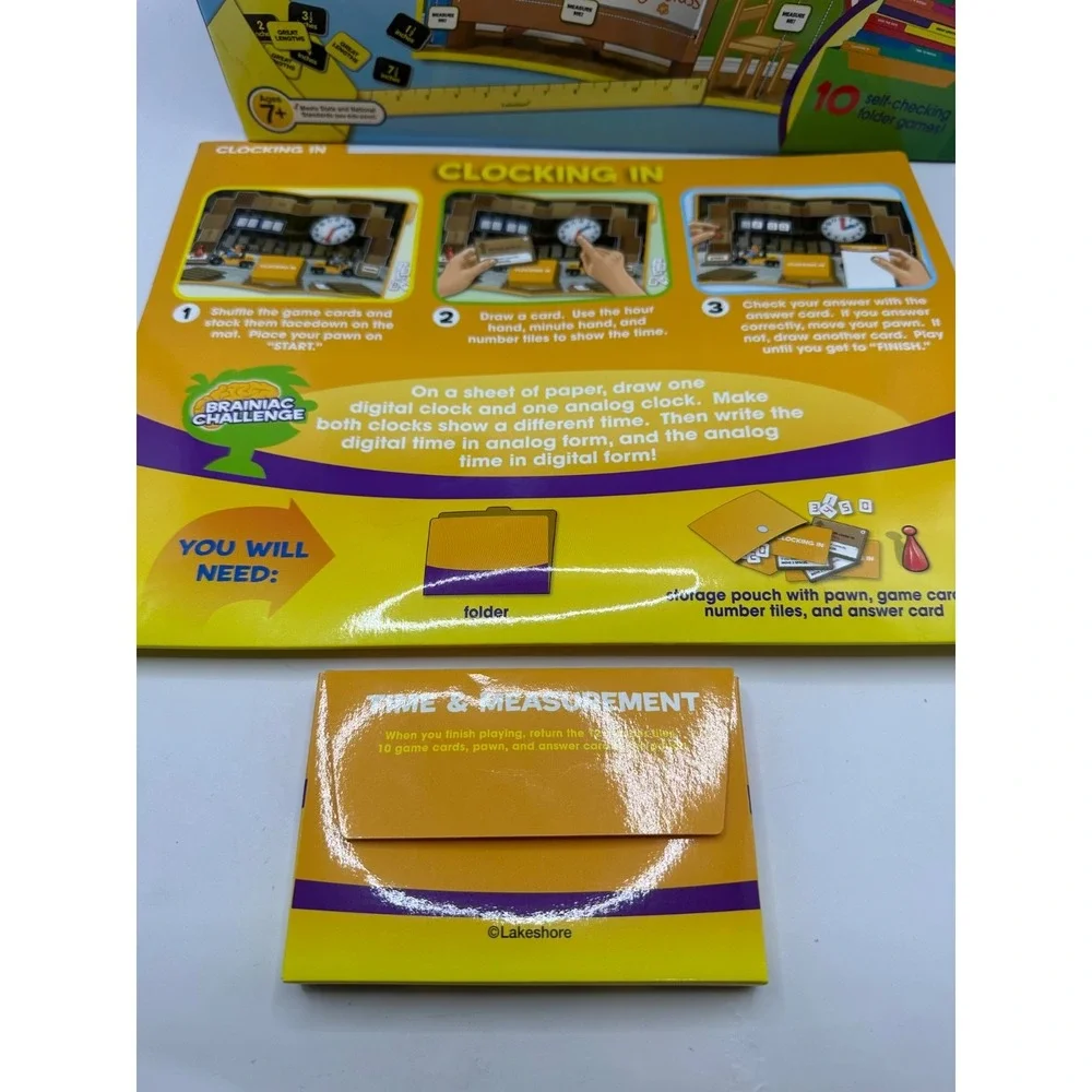 Lakeshore Learning Time & Measurement Elementary Folder Games Grades 2-3 COMPLET
